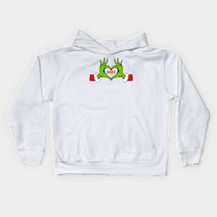 Grinch Heart 2024 Kids Hoodie